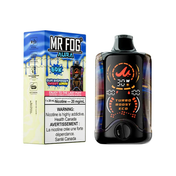 Blue Raspberry Cherry Lemon Mr Fog Aura 60K Puffs – Disposable Vape