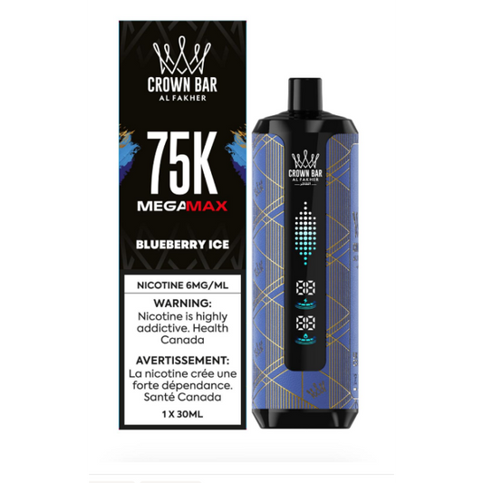 BLUEBERRY ICE  - Al Fakher Crown Bar Mega Max 75k Disposable Vape