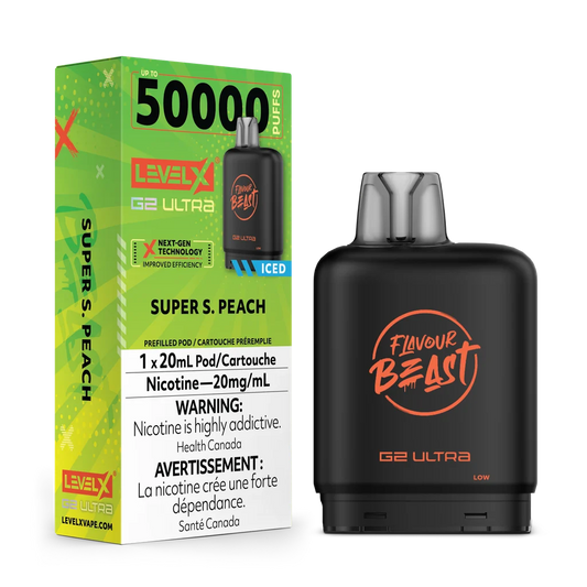 Super Sour Peach Iced - Level X G2 Ultra Pod - Flavour Beast x  (20mL)