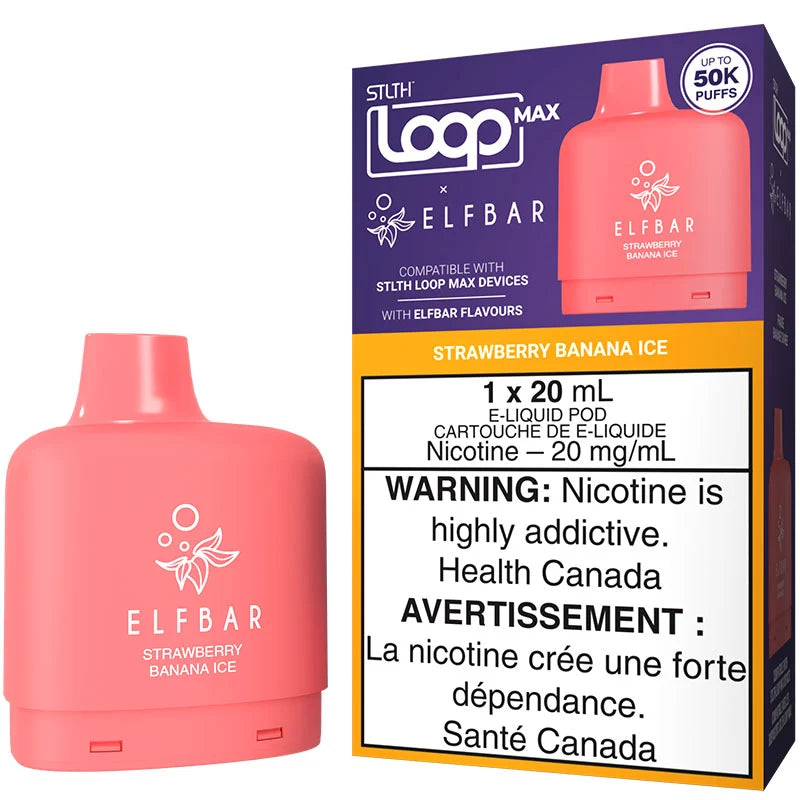 STLTH Loop Max X Elfbar Pod 50K Strawberry Banana Ice Without Battery