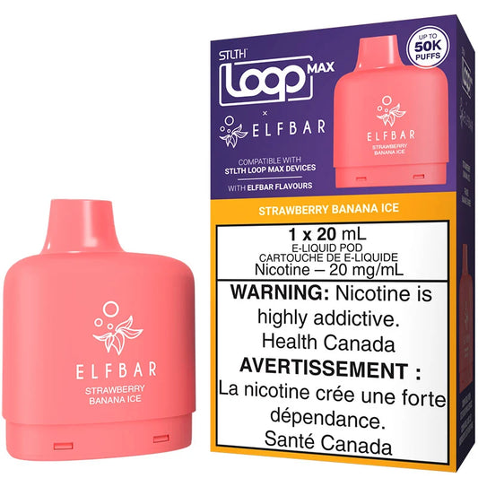 Strawberry Banana Ice - STLTH LOOP MAX X ELFBAR POD 50k Puff (Without Battery )