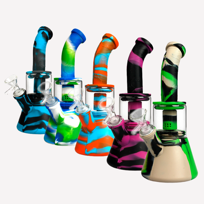 9 Inch Silicone Rig with Glass Percolator [Model TX 13 ]