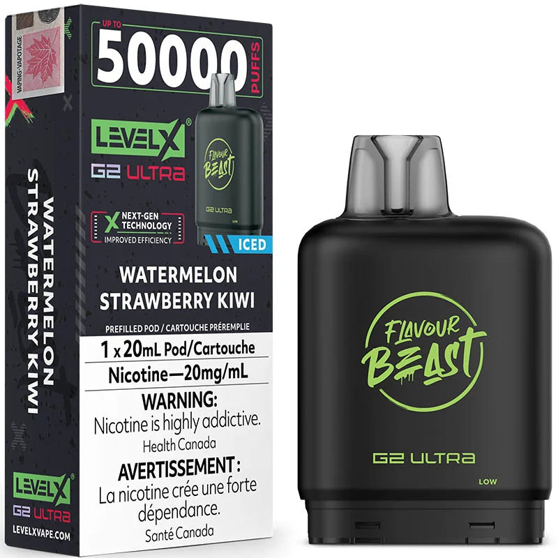 Watermelon Strawberry Kiwi Iced  - 50k Level X Flavour Beast Boost Pod