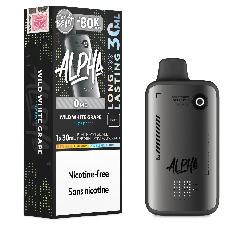 Wild White Grape Iced - Flavour Beast Alpha 80K Disposable Vape - Zero Nicotine ( Nicotine free Vape ) (Copy)